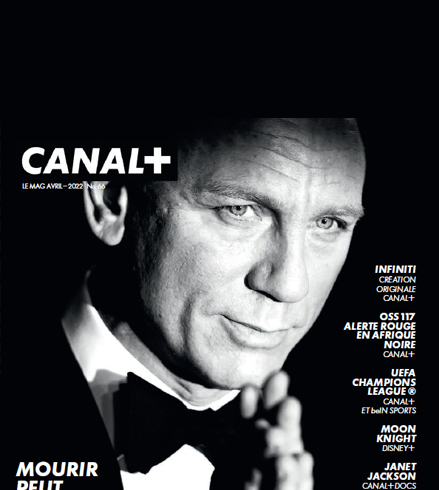 Couverture du nouveau magazine abonnés Canal+ avec Daniel Craig